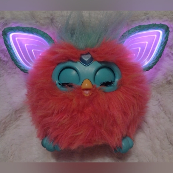 Hasbro Other - Furby Interactive Plush Toy Pink Blue Tested Works 2023 Coral Hasbro